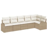 Conjunto de Sofá de Jardín de 6 piezas con cojines – Ratán y Poliéster – Modelo V6477 Unico