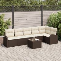 Juego de sofá de jardín de 6 piezas con cojines en poliuretano V6545