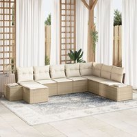 Conjunto de Sofá de Jardín Beige y Crema V7671