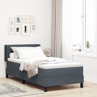 Cama Box Spring con Colchón 90x200 cm Terciopelo V4988