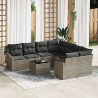 Conjunto de Comedor de Jardín de 9 Piezas con Cojines V6024