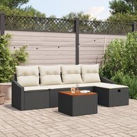 Conjunto de sofá de jardín de 6 piezas con cojines, rattan flexible V7614 Unico