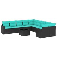 Set de Sofás de Jardín 11 Piezas con Cojines de Ratán Sintético V1089