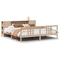 Cama con Estantería de Madera Maciza de Pino 200x200cm