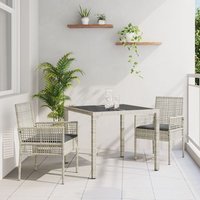 Conjunto de comedor de jardín de 3 piezas Poliratán V1150