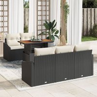 Conjunto de Comedor de Jardín de 6 Piezas Ratán Acacia V8880