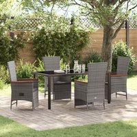 Conjunto de Comedor de Jardín de 5 Piezas de Ratán