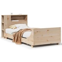 Estructura de cama sin colchón de madera maciza de pino 90x190 cm V4581