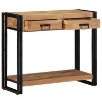 Mesa Consola de Madera Maciza de Acacia y Metal 90x33x75 cm V1797