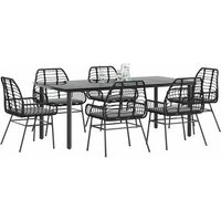 Set de comedor de jardín 7 piezas cojines rattan sintético V6783