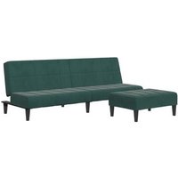 Sofá Cama de 2 Plazas con Taburete de Terciopelo V1644