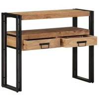 Mesa de Consola 90x33x75 cm Madera Maciza Acacia y Metal V1858 Único