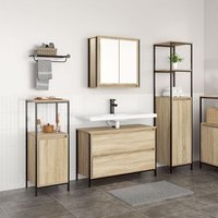 Conjunto de Muebles de Baño de 3 Piezas Roble Sonoma