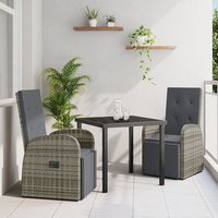 Conjunto de Comedor de Jardín de 3 Piezas de Ratán