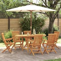 Conjunto de comedor de jardín V5867 de teca para 7 personas