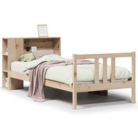 Cama con estantería de madera maciza de pino 90x190 cm V0805