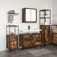 Set de Muebles de Baño 3 Piezas Madera de Roble Ahumado V2318