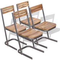 Rogal Sillas de Comedor de Madera Maciza de Teca (4pz)