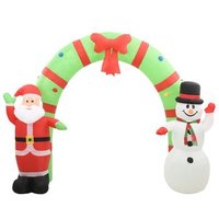 Arco Inflable Navideño Papá Noel y Muñeco de Nieve LED 223 cm