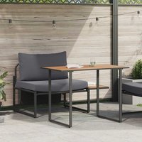 Conjunto de Comedor de Jardín Antracita Acero