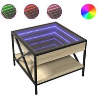 Mesa De Centro Con Infinity Led Roble Sonoma 50x50x38 cm