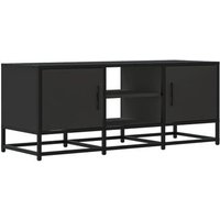 Mueble de TV de Madera y Metal Negro 100x35x41 cm