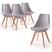 Pack de 4 Sillas Tulipa Estilo Nórdico Patas de Madera