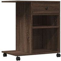 Soporte para impresora con ruedas Marrón Roble