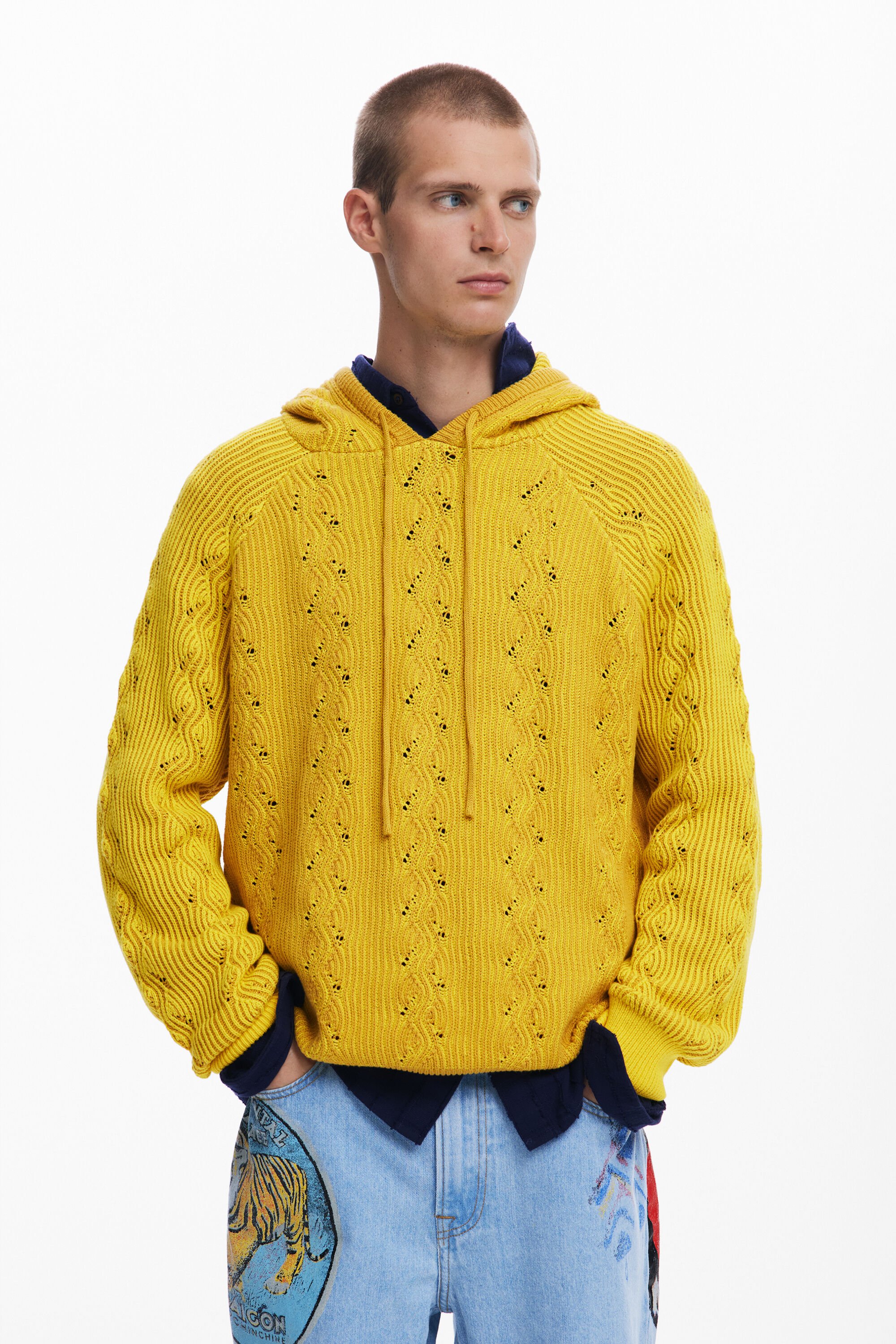 Sudadera con Capucha Calados Desigual Hombre
