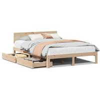 Estructura de cama con cajones de madera maciza de pino 120x200 cm Vidaxl