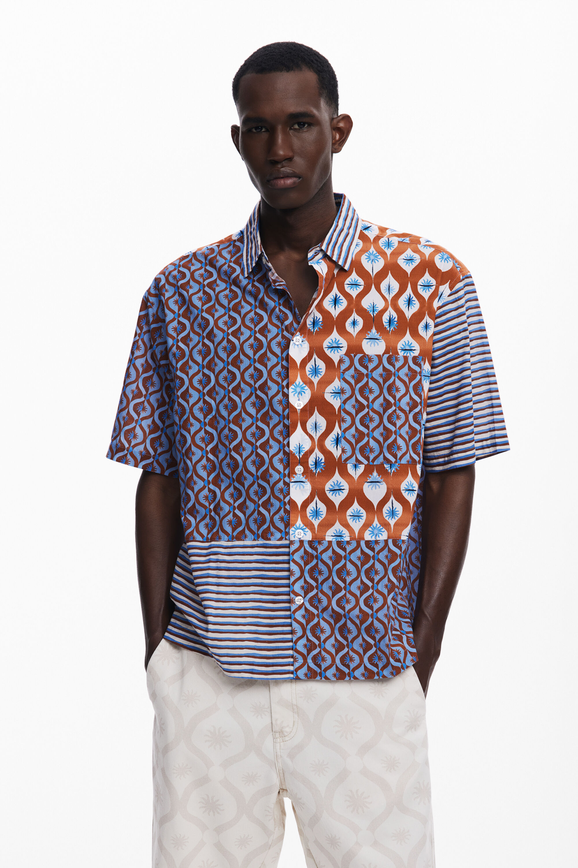 Camisa Manga Corta Soles Desigual Hombre