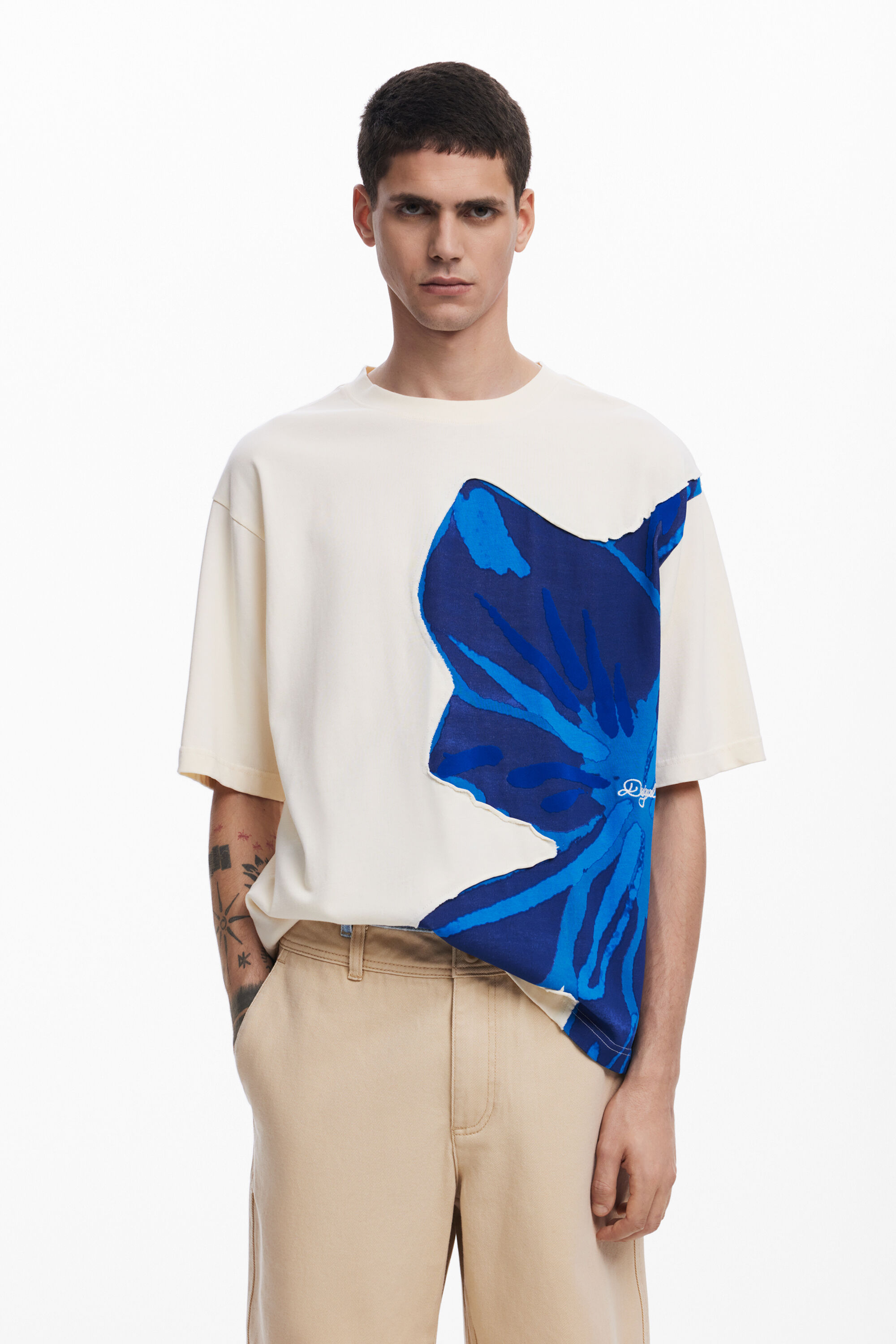 Camiseta Desigual Estampada de Manga Corta para Hombre