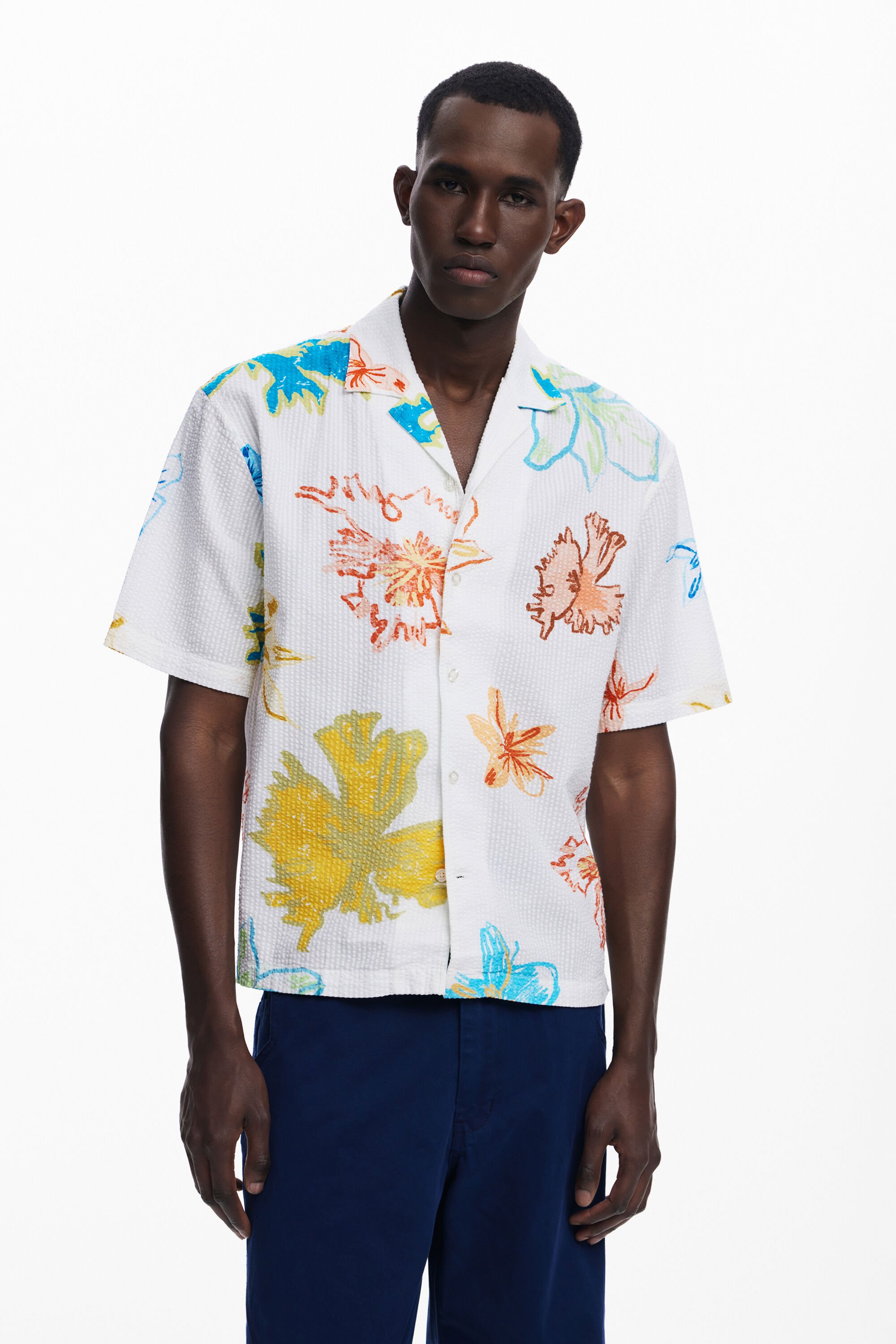 Desigual Camisa manga corta hojas hombre