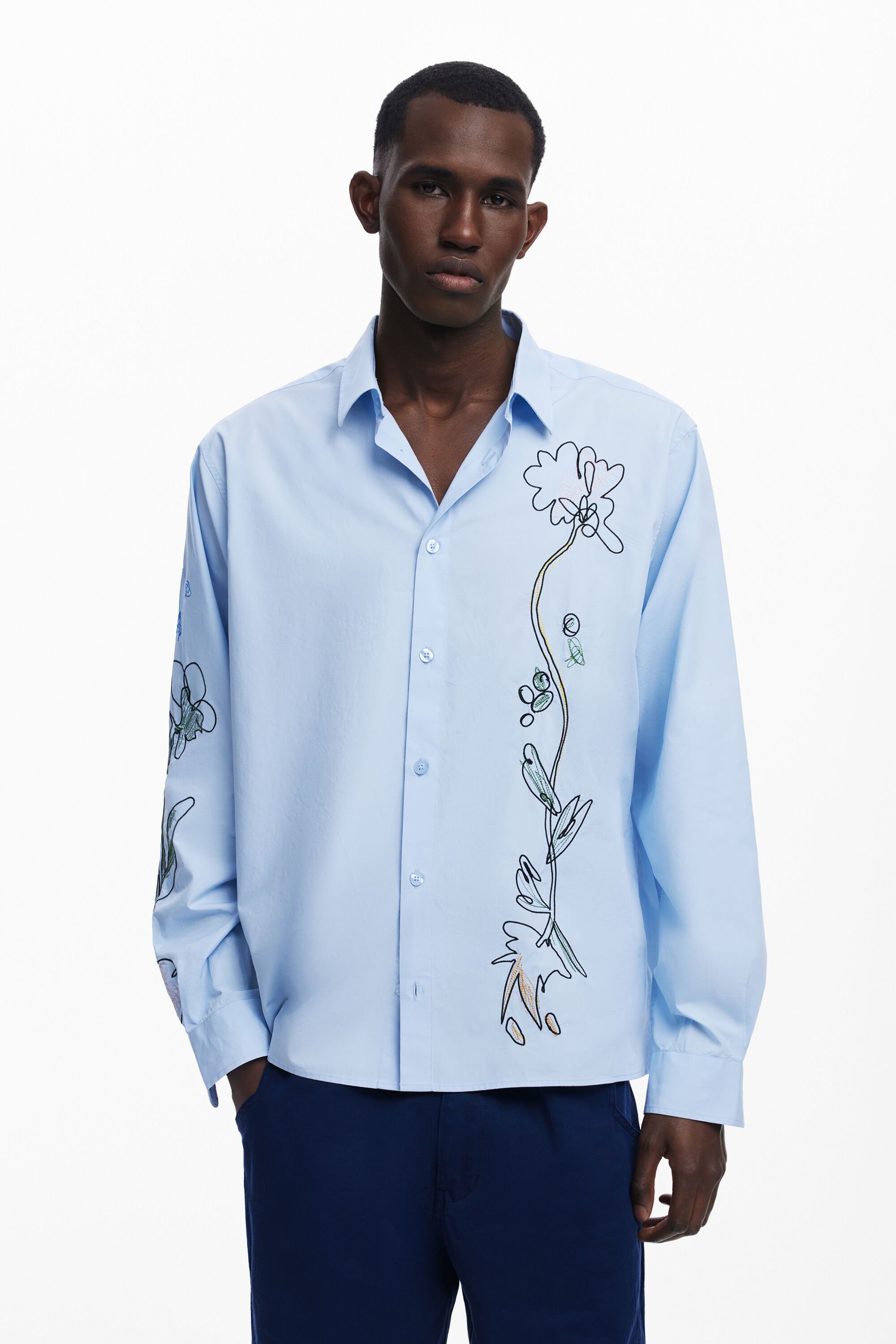 Camisa manga larga con bordados para hombre Desigual