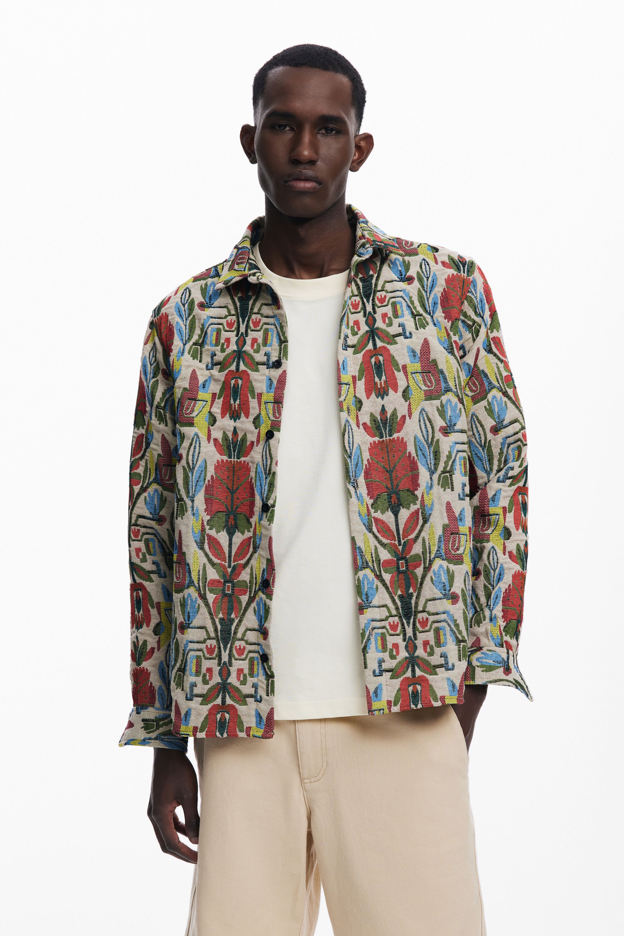 Desigual Camisa manga larga étnica para hombre