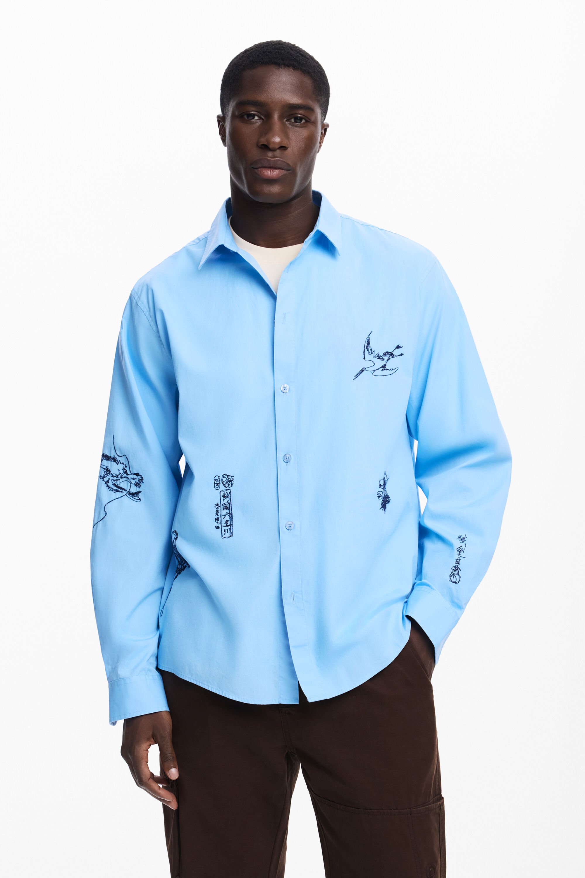 Camisa con Estampado de Carpa para Hombre de Desigual