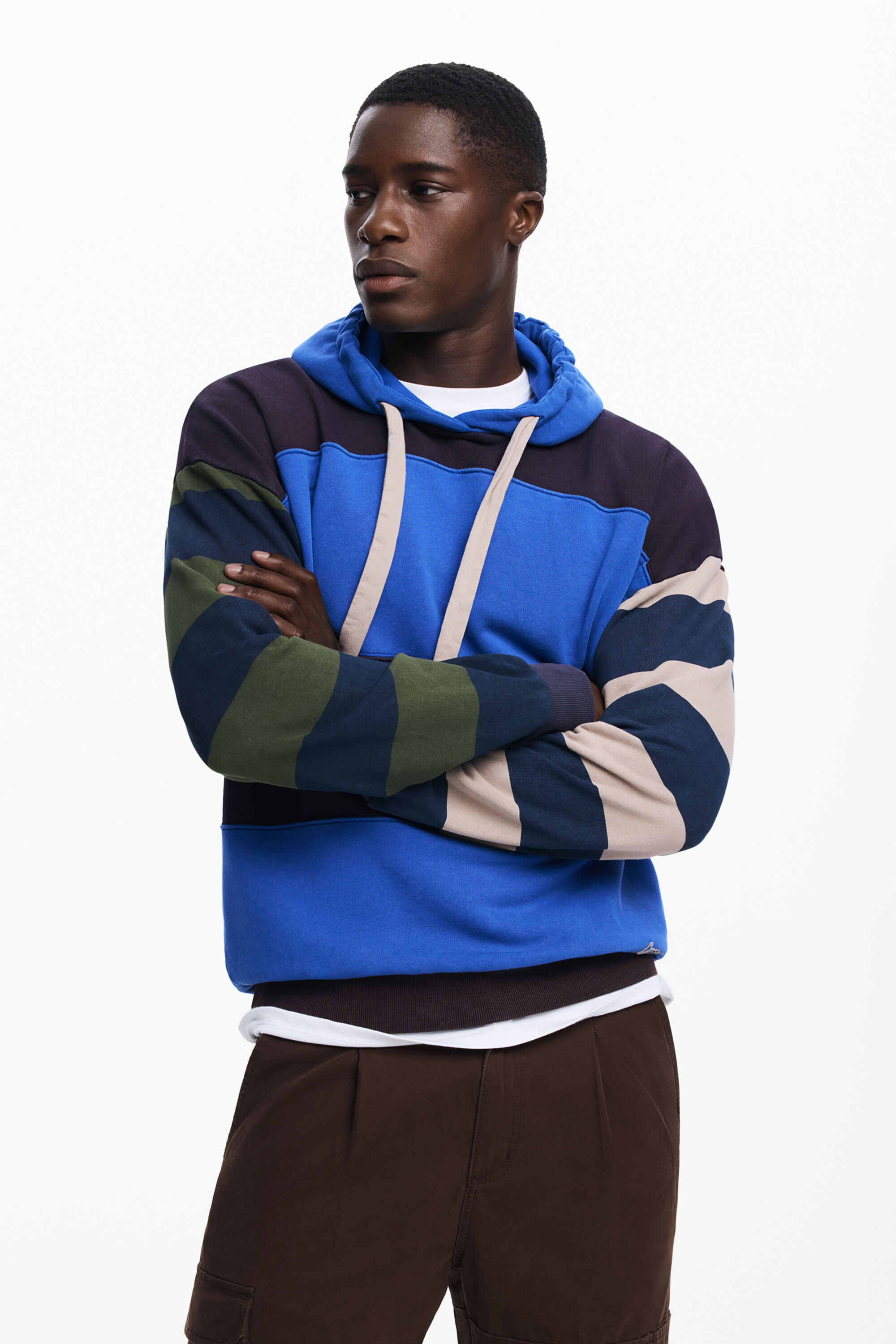 Sudadera con capucha de rayas para hombre Desigual