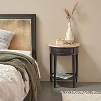 Mesita de noche de madera de caoba maciza