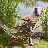 2 Tumbonas de Madera de Acacia Maciza y Textileno