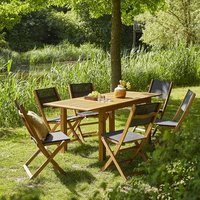 Mesa de Salón de Jardín Extensible de Madera de Acacia para 6/8 Personas