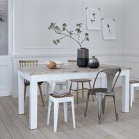 Mesa de Comedor de Caoba y Teca Maciza para 8 Personas