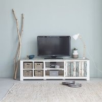 180 cm Mueble de TV de Madera de Pino Maciza Reciclada