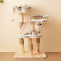 Poste Rascador para Gatos Wanli de Madera y Sisal