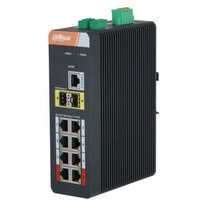 Conmutador Industrial Dahua DH-PFS4210-8GT-DP-V2 con 8 puertos PoE y 2 puertos SFP Gigabit