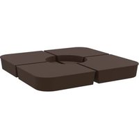 Juego de 4 bases para parasol cruzado PP 100 kg