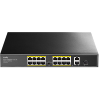 Switch Cudy 16 puertos 10/100Mbps PoE+ con uplink 1Gbps y puerto SFP, 200W