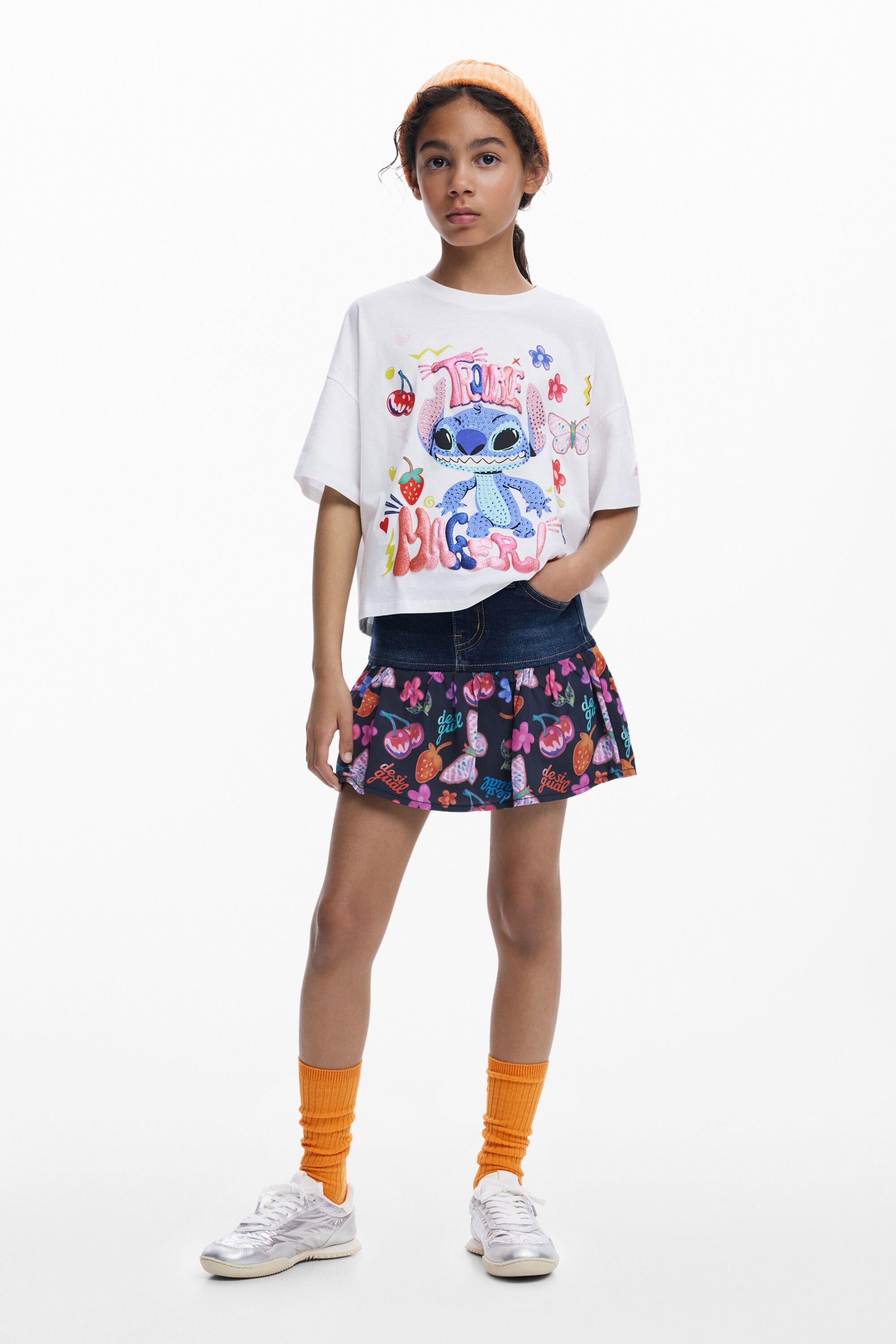 Desigual Minifalda vaquera volante