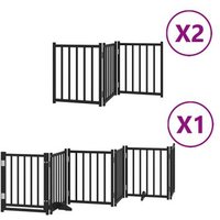 Puerta de perros plegable de 12 paneles de madera de álamo 600 cm Vidaxl