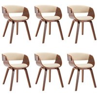 Sillas de Comedor 6 uds Madera Curvada y Cuero Sintético Vidaxl