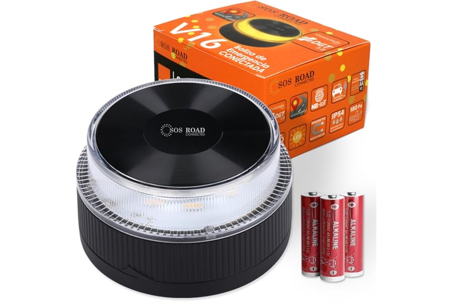 Baliza de Emergencia V16 SOS ROAD con Geolocalización y Conexión DGT 3.0